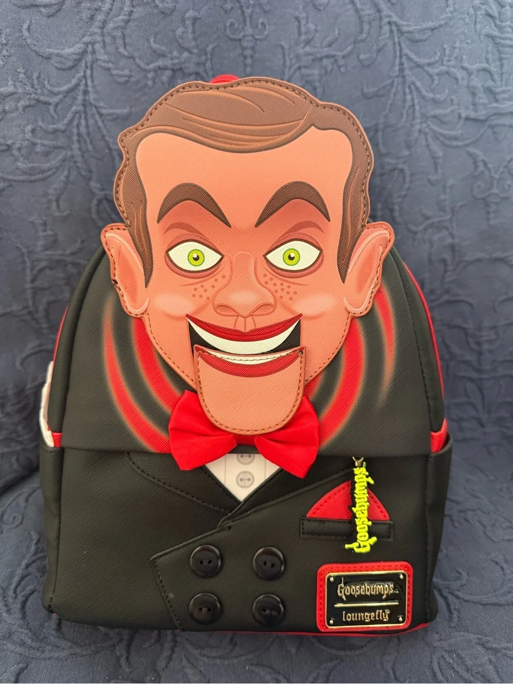 Black & Red Ventriloquist Dummy Mini Backpack LOUNGEFLY